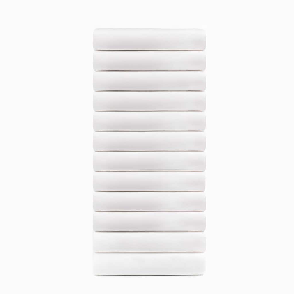 Cotton Blend Hotel Quality White Fitted Sheet Set of 12 by Superior