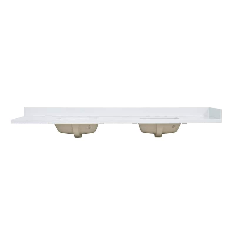 Altair Caorle Bathroom Vanity Countertop in Snow White Finish Without Cabinet