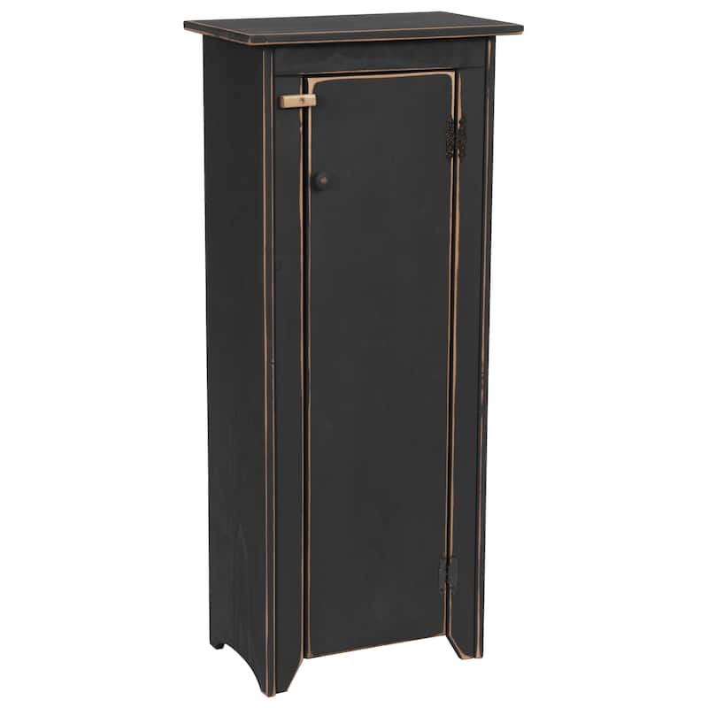 Amish Made Pine 48" Jelly Cupboard Storage Cabinet - Black