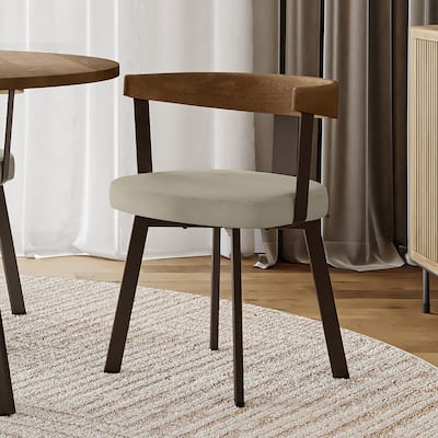 Amisco Lars Dining Chair with Wooden Backrest and Armrests