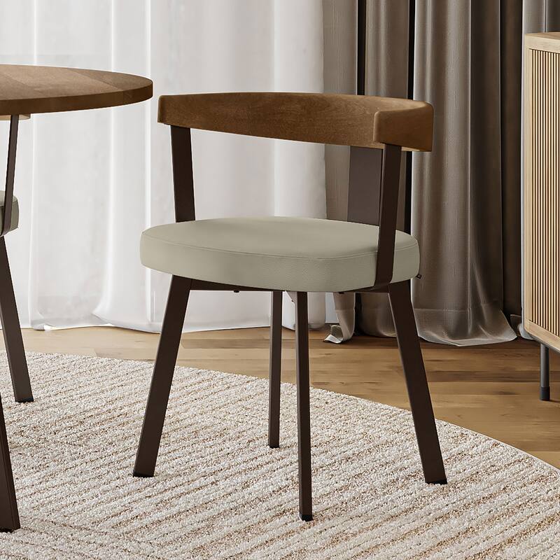 Amisco Lars Dining Chair with Wooden Backrest and Armrests