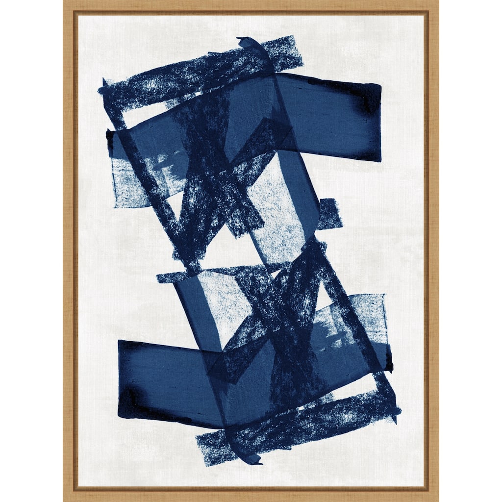 Abstract Blue Structure No. 3 by Cartissi (18 x 24 in.), Framed Canvas Wall Art Print
