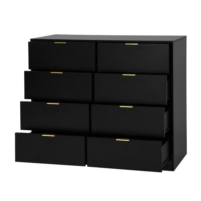 8-Drawer Tall Wood Dresser, Modern Handle-Free Storage Chest for Bedroom, Living Room or Hallway