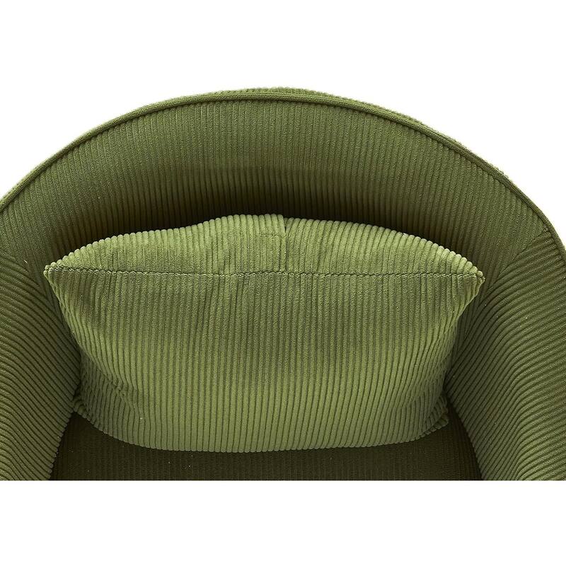 US Pride Furniture Modern Channel Corduroy Velvet Accent Chair with Black Metal Legs