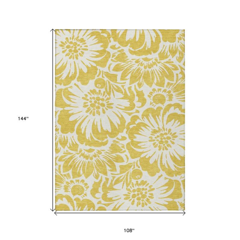 Allune Lush Floral Weather Resistant Blended Style Outdoor Rug
