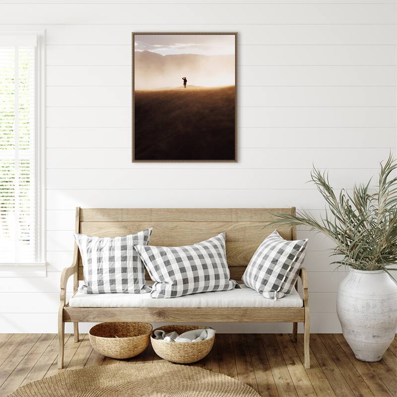 Death Valley Cowboy by Death Valley USA Witold Framed Canvas Wall Art Print - Sylvie Beaded Gold