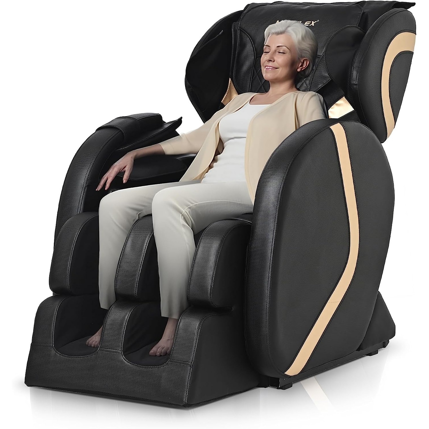 Zero Gravity Motion Massage Recliner for Parents Full Body Air Pressure Massage Chair Recliner with Heating and moving Roller