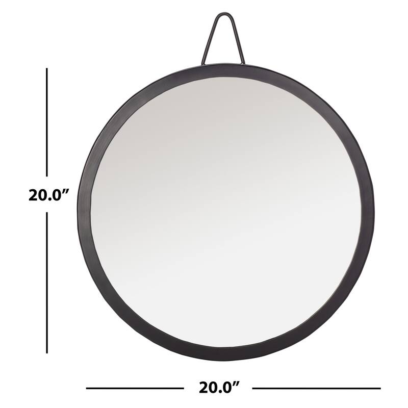 SAFAVIEH Mckenna 20-inch Black Round Mirror - 20" W x 1.5" L x 20" H - 20Wx2Dx20H