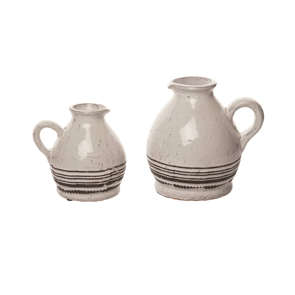 Transpac Ceramic White Everyday Jar Set of 2
