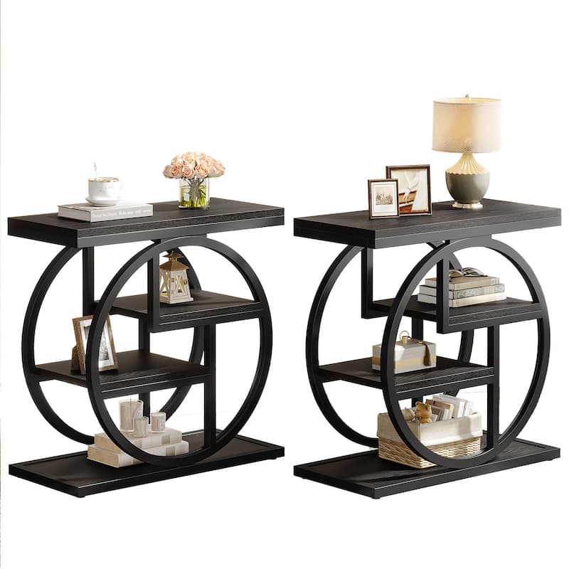 Small 3-tier Living Room End Tables And Side Tables with Metal Frame