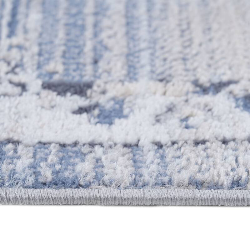 Zulene Oriental Machine Braided Polyester/Polypropylene Indoor / Outdoor Area Rug in Cream/Blue