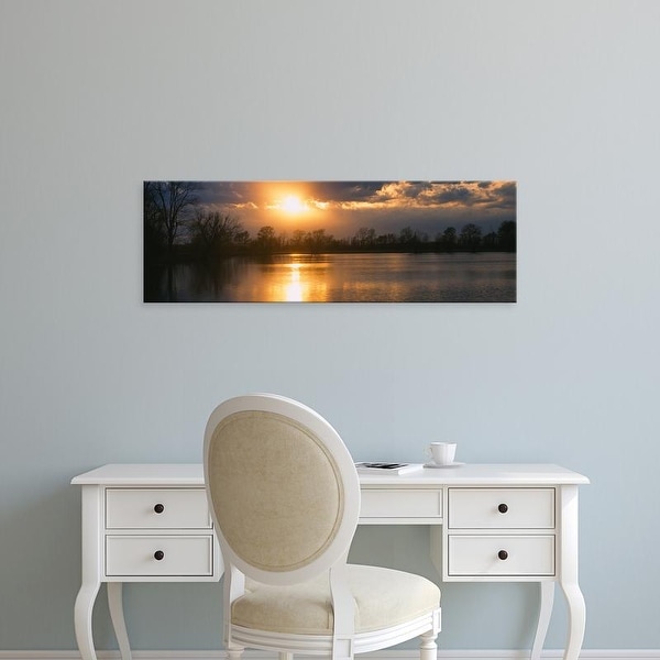 Easy Art Prints Panoramic Images's 'Reflection of sun in water, West Memphis, Arkansas, USA' Premium Canvas Art