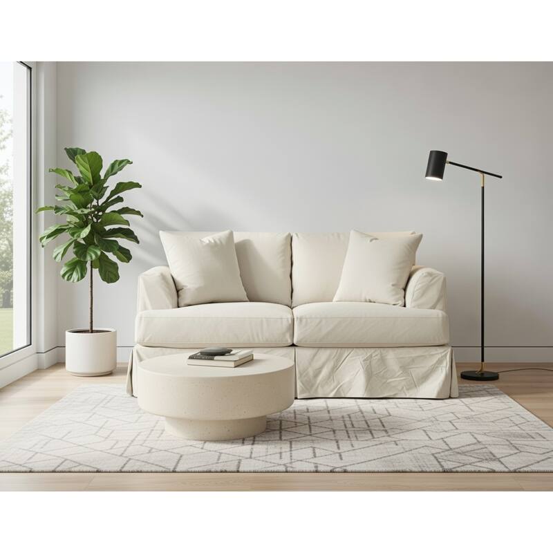 Zack Slipcover Loveseat - Beige