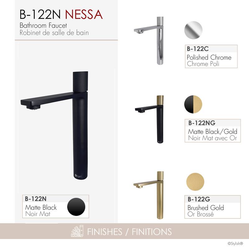 Stylish Nessa Single Handle Ht 12 1/2" Vessel Bathroom Faucet B-122