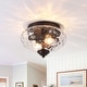 preview thumbnail 7 of 55, Modern Farmhouse 2-light Water Pattern Hammered Glass Flush Mount 9in