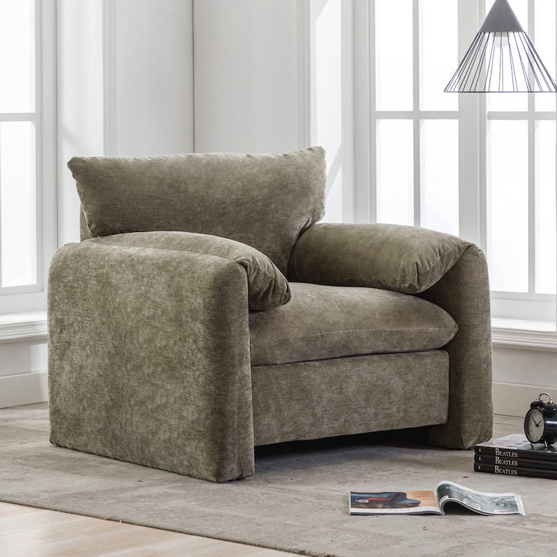 Modern Style Chenille Oversized Armchair Accent Chair Single Sofa Lounge Chair