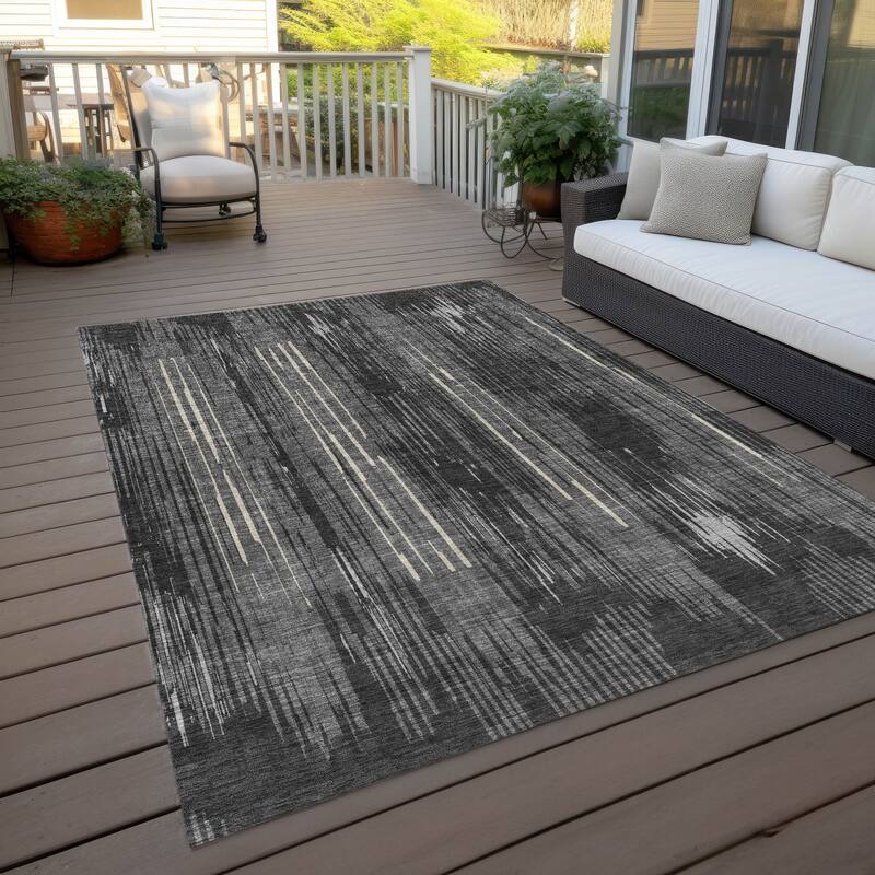 Machine Washable Indoor/ Outdoor Chantille Abstract Ombre Rug