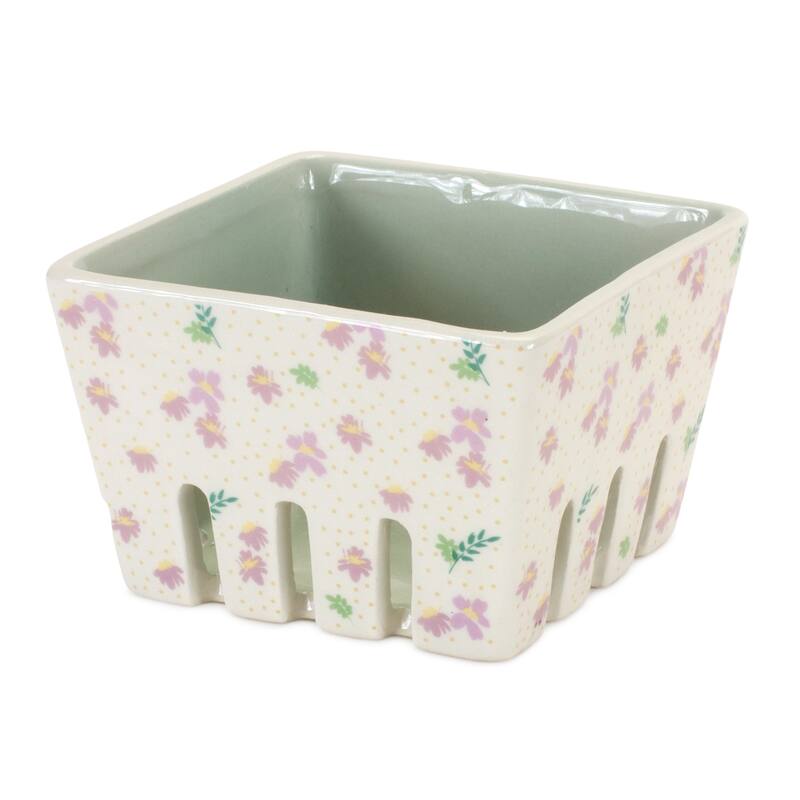 Ceramic Berry Container with Floral Design (Set of 6) On Sale Bed