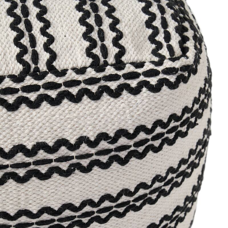 Layne Handcrafted Boho Fabric Pouf by Christopher Knight Home