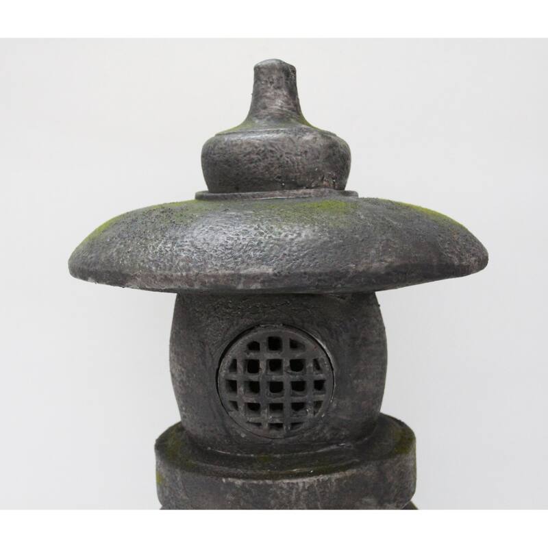 25" Stone Multi Purpose Pagoda Lantern with Magnetic Door