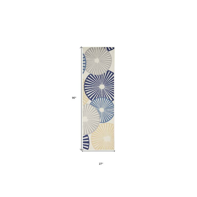 Mahez Power Loomed Geometric Modern Area Rug By HomeRoots - 90' X '27' X '0.5