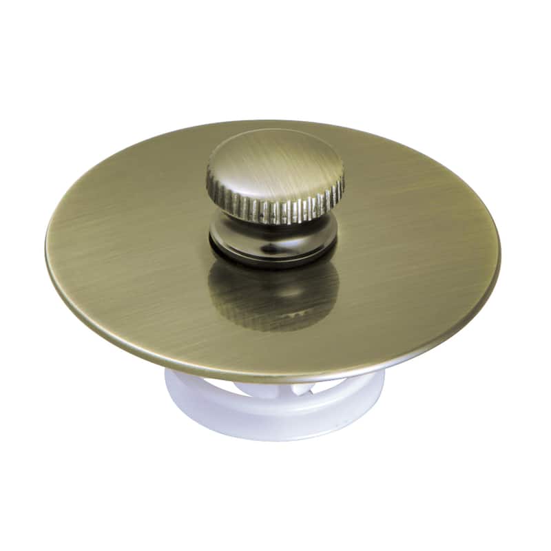 Kingston Brass Trimscape Cover-Up Tub Push-Pull Drain Stopper - Antique Brass