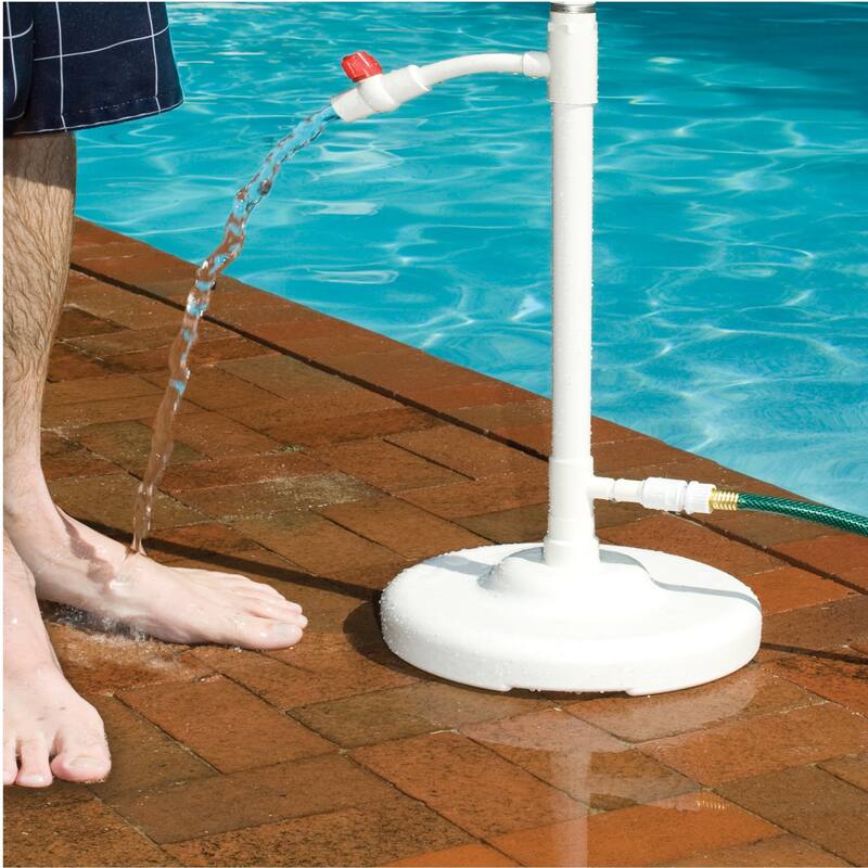 Standard Poolside Swimming Pool Shower with Foot Wash Spigot - 86" - White