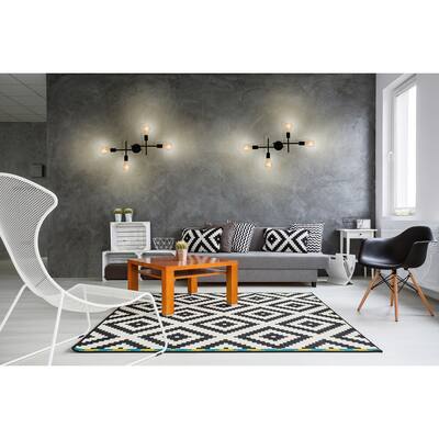 Avondale - 4-Light Open Bulb Wall/Ceiling Light - Matte Black Finish