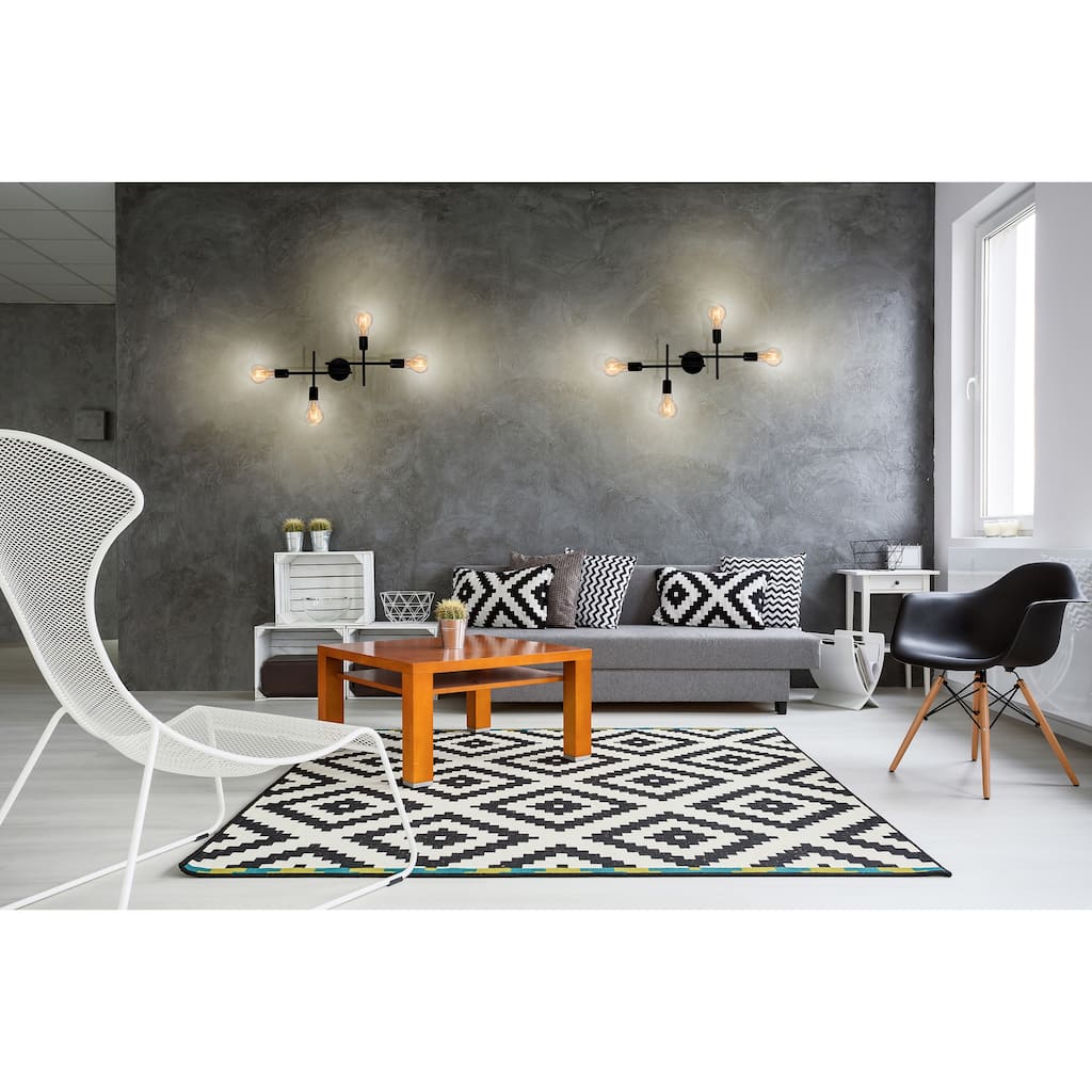 Avondale - 4-Light Open Bulb Wall/Ceiling Light - Matte Black Finish