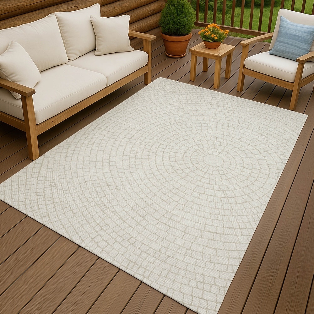 Machine Washable Indoor/ Outdoor Modern Gravity Chantille Rug