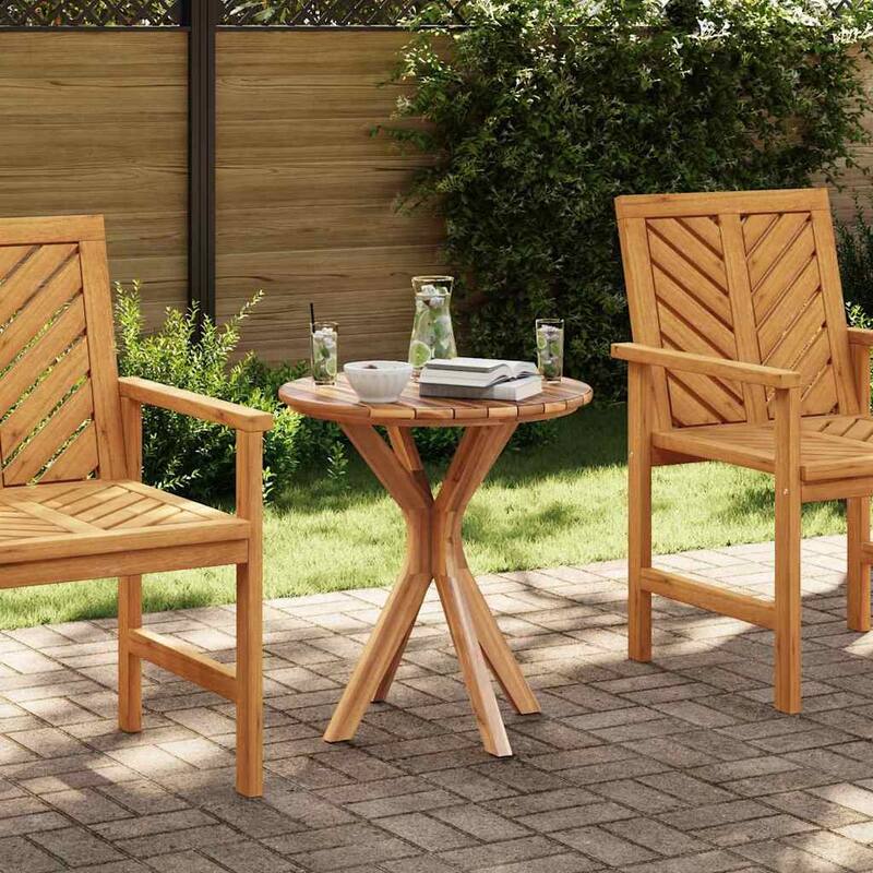 vidaXL Patio Table Brown Solid teak wood - Brown Ø70 x 75 cm