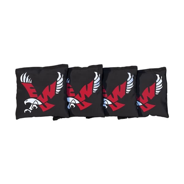 slide 2 of 3, Eastern Washington EWU Eagles Black Cornhole Bags All-Weather Resin Filled