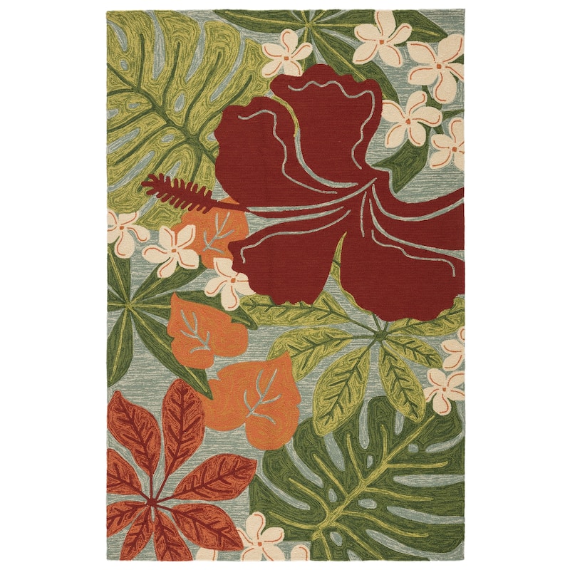 Luau Indoor and Outdoor Floral Area Rug - 3'6" x 5'6"