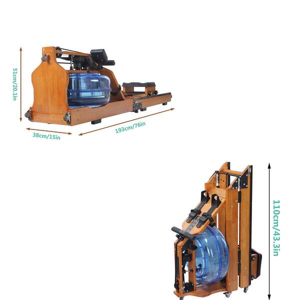 Water Rowing Machine with LED Display Wooden Rowing Machine With ...