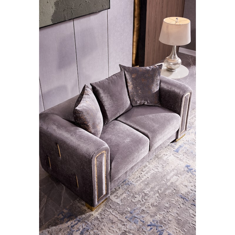 Modern Style Loveseat In Cream