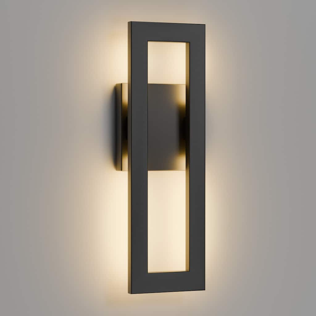 Matte Black Iron Integrated LED Outdoor/Indoor Wall Sconce