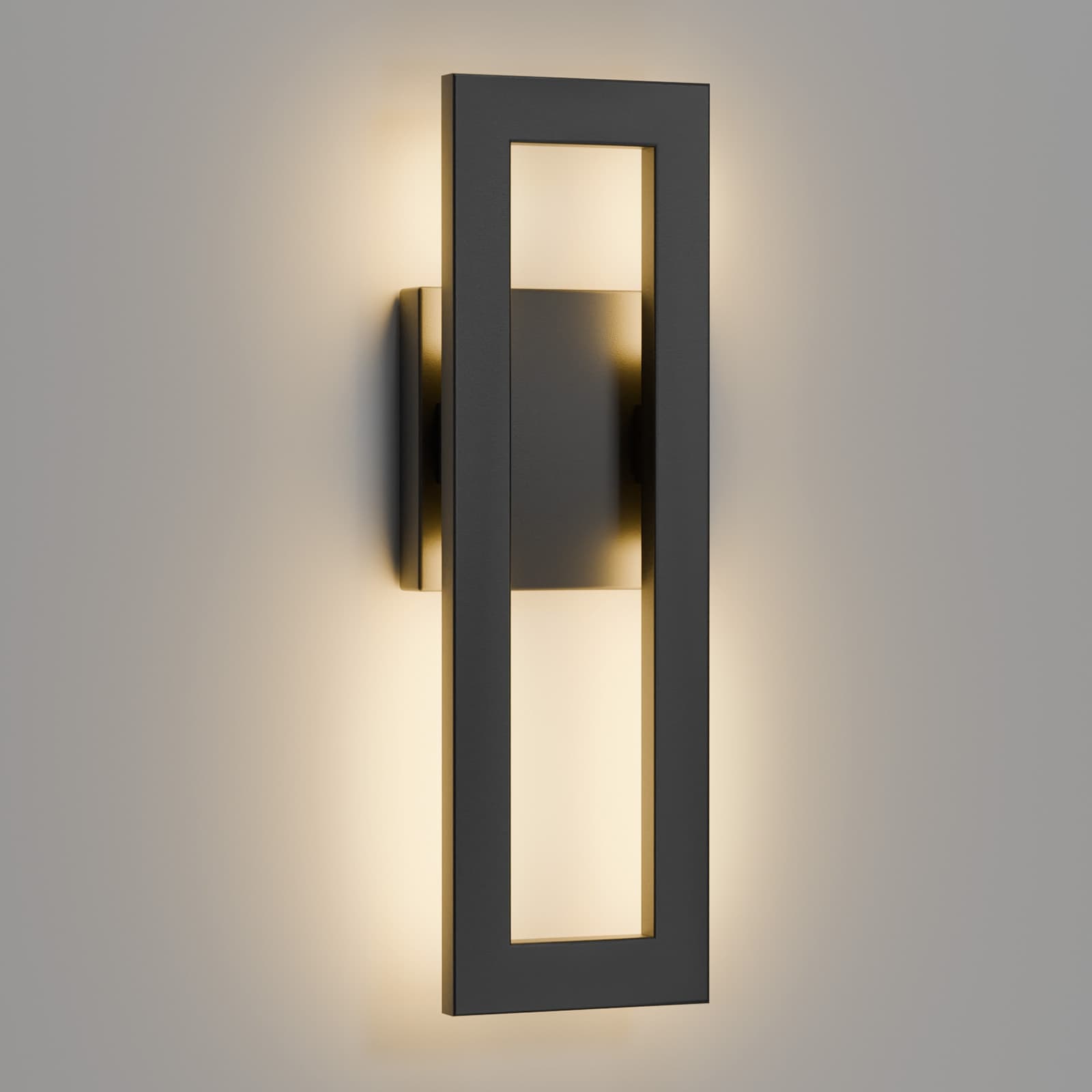 Matte Black Iron Integrated LED Outdoor/Indoor Wall Sconce