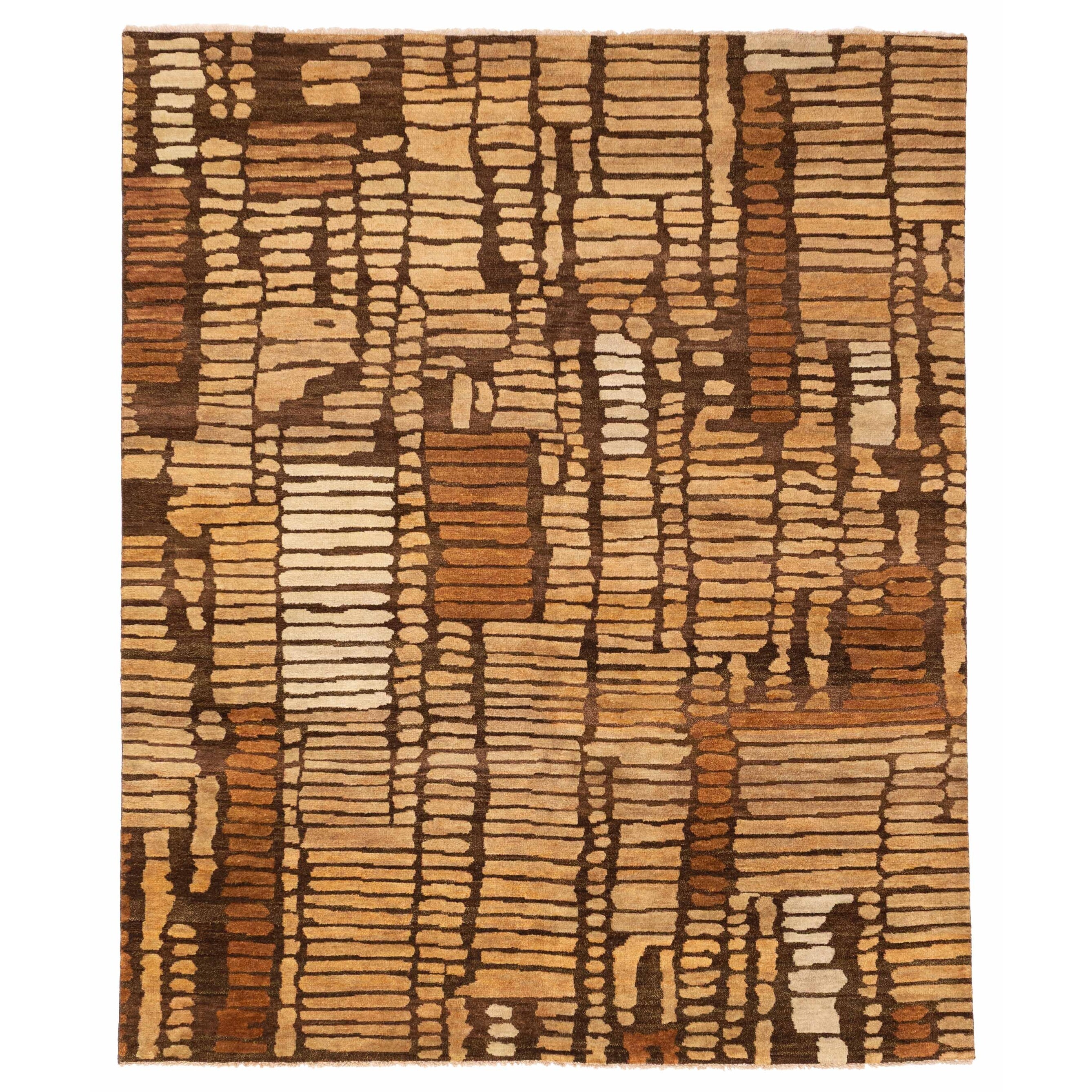 ECARPETGALLERY Hand-knotted Tangier Brown Wool Rug - 8'2 x 9'9