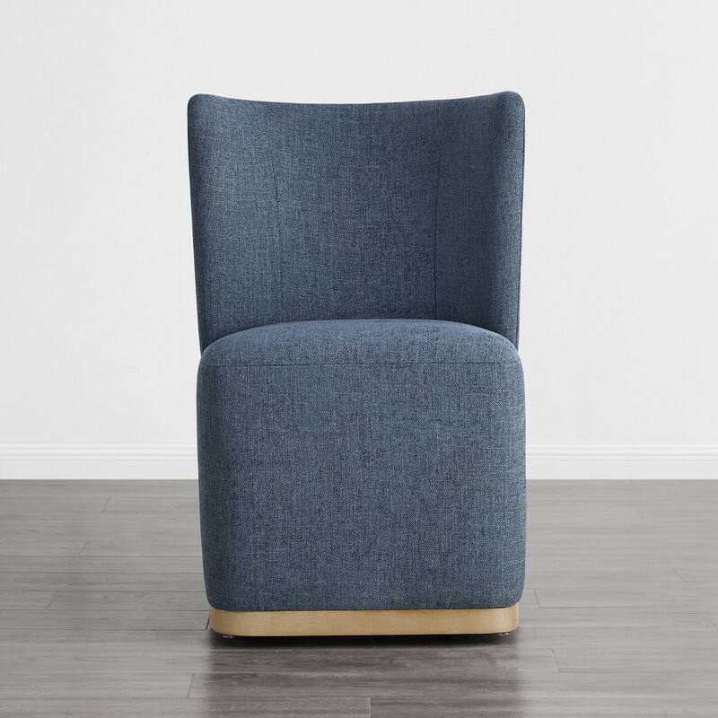 Spruce & Spring Kevin Modern Wingback Dining Chairs with Casters&Wood Base Set of 2 - Set of 2