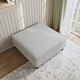 preview thumbnail 35 of 51, Modern Square Corduroy Upholstered Ottoman With Wood Leg 19.3" H - SEA SALT GREY