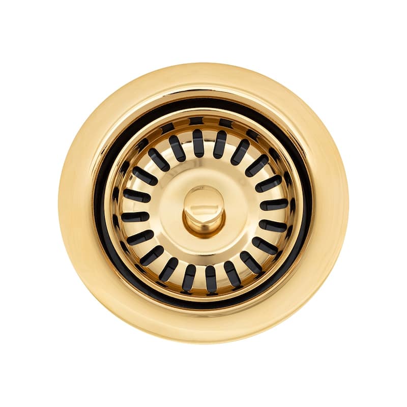 3.5-in Deluxe Garbage Disposal Drain w/ Basket in Polished Brass (D-130PB)