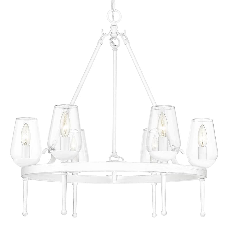 Regent 6 Light Chandelier - Textured White Plaster