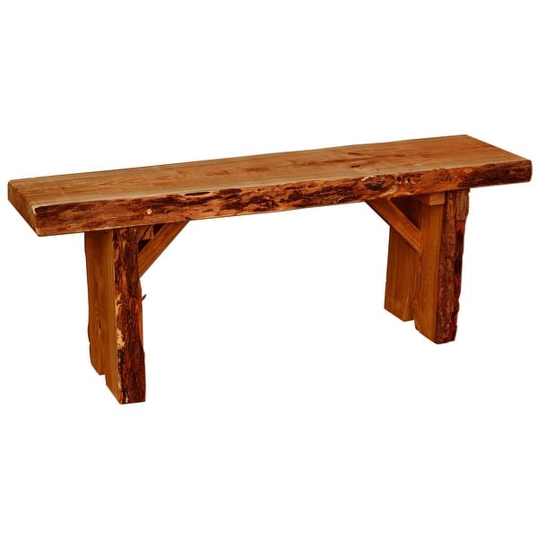 slide 2 of 4, Live Edge Locust Wood 4' Wildwood Bench Cedar Stain