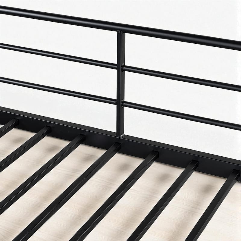Twin Size Metal Loft Bed with Grid Storage Shelf and 4-Tier Lateral Ladder Shelves