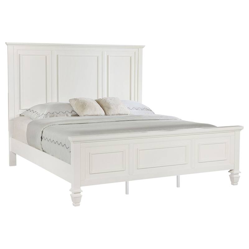 Chelema Cream White Beach 63-inch Eastern King Wood Panel Bed