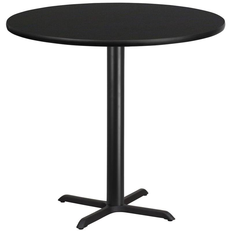 42'' Round Laminate Table Top with 33'' x 33'' Bar Height Table Base - 42"W x 42"D x 43.125"H - 42"W x 42"D x 43.125"H