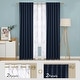 preview thumbnail 12 of 65, Deconovo Mix & Match Blackout and Bronze Print White Sheer 4 Piece Curtain Panel Set 52x108 Inch - Navy Blue