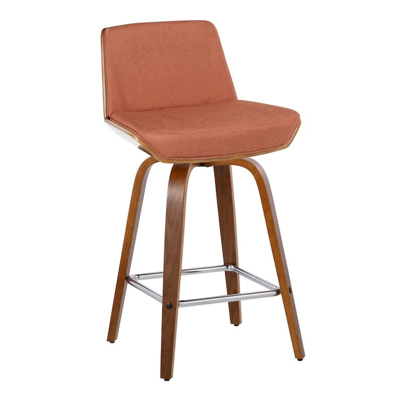 Carson Carrington Clemens 26" Fixed-Height Counter Stool with Bent Wood Legs & Square Footrest (Set of 2)