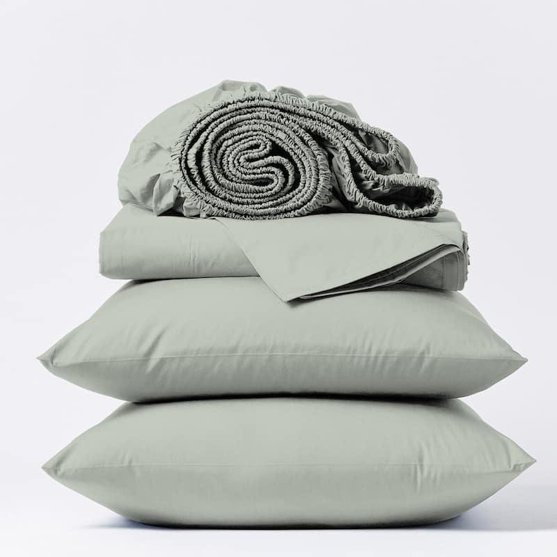 Aireolux 1000 Thread Count Ultra-Soft & Silky Luxury Egyptian Cotton Sheet Set - Light Green - Full