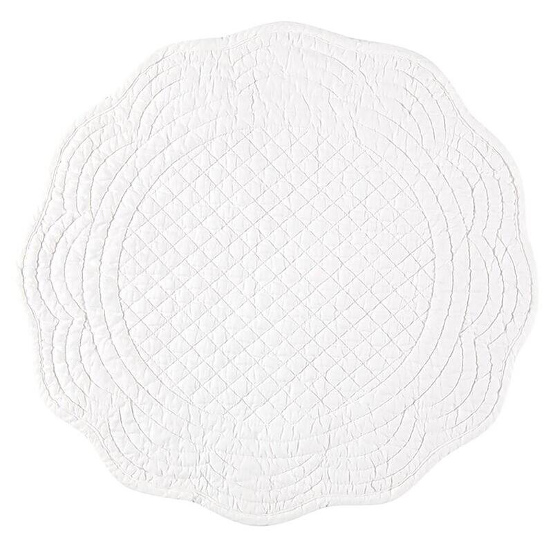 Boutis Quilted Placemat - Set of 4 - White - 14" x 14"